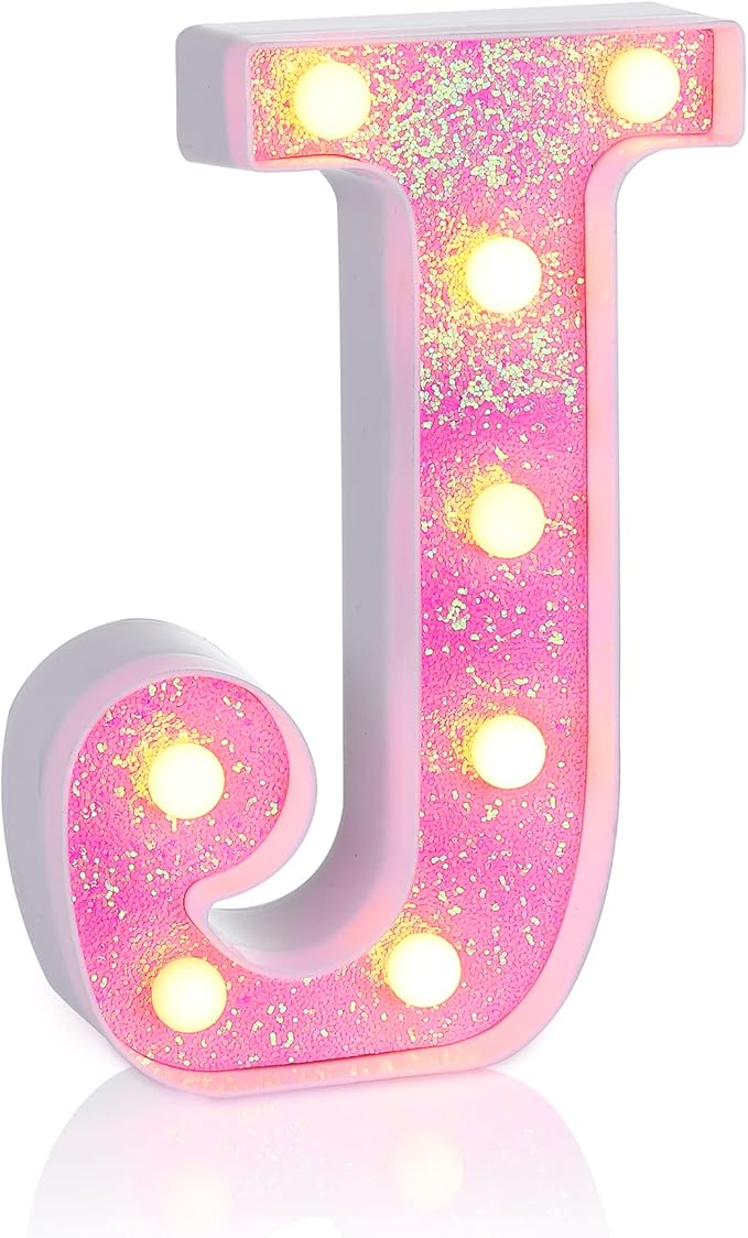 Amazon.com: Foaky Pink Light up Letters，Pink Party Decorations,Girls ...