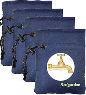 Artigarden Upgraded Outdoor Faucet Cover for Winter Freeze Protection - Outside Water Hose Bib Insulated Sock for Cold Weather, Blue, Pack of 4