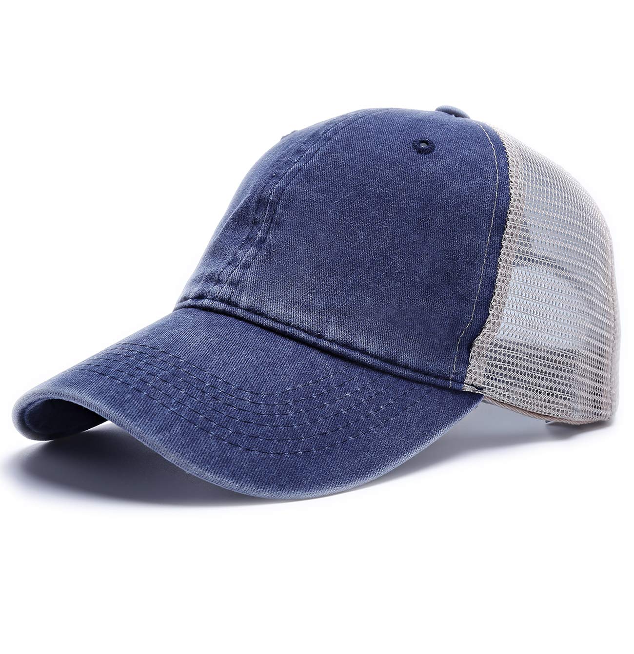 Mesh Baseball Cap for Men Women Vintage Adjustable Plain Hat Fitted Dad Cap