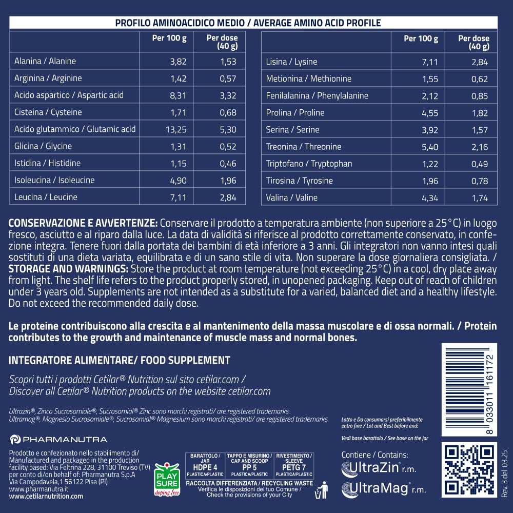 Dual Protein, Integratore con due fonti proteiche del siero del latte (isolate e idrolizzate), Minerali Sucrosomiali®, 800 gr, Crescita e Mantenimento massa Muscolare, Gusto cacao, Cetilar Nutrition