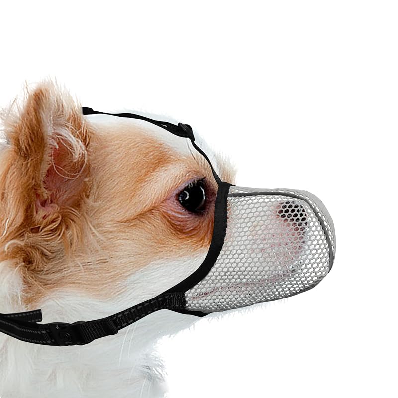 Focinheira para cachorro em nylon com tela respirável JOYPAWS GZT001 Grey XS