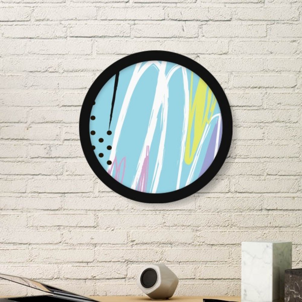 Cadre photo rond bois noir haut de gamme peinture plantes Joy art mural