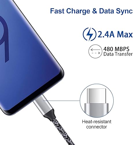 Miniatura 3 de Cargador USB C tipo C para Samsung Galaxy A26A25A24A23A16A36S25 UltraS25 PlusS24 UltraS24FES23FES22 UltraS21A55A54A15, paquete de 3 cargadores de