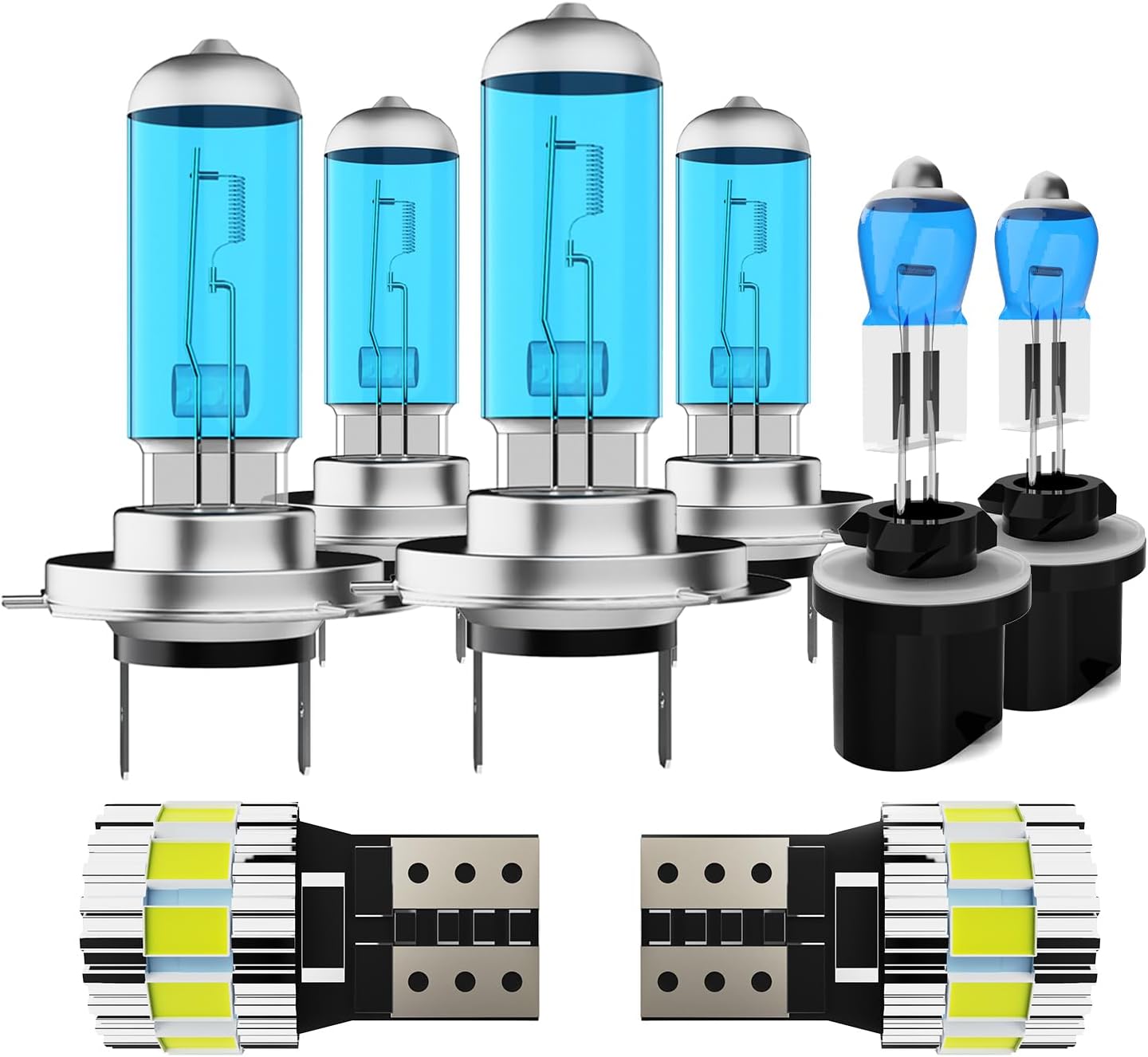 Light Bulbs Fit For Hyundai Santa Fe 2007-2008, High Performance Halogen Headlight Bulb And License Plate Lights Combo, H7 H7 880 High Low Beam Fog Lights, 6000K White Light, Pack of 8