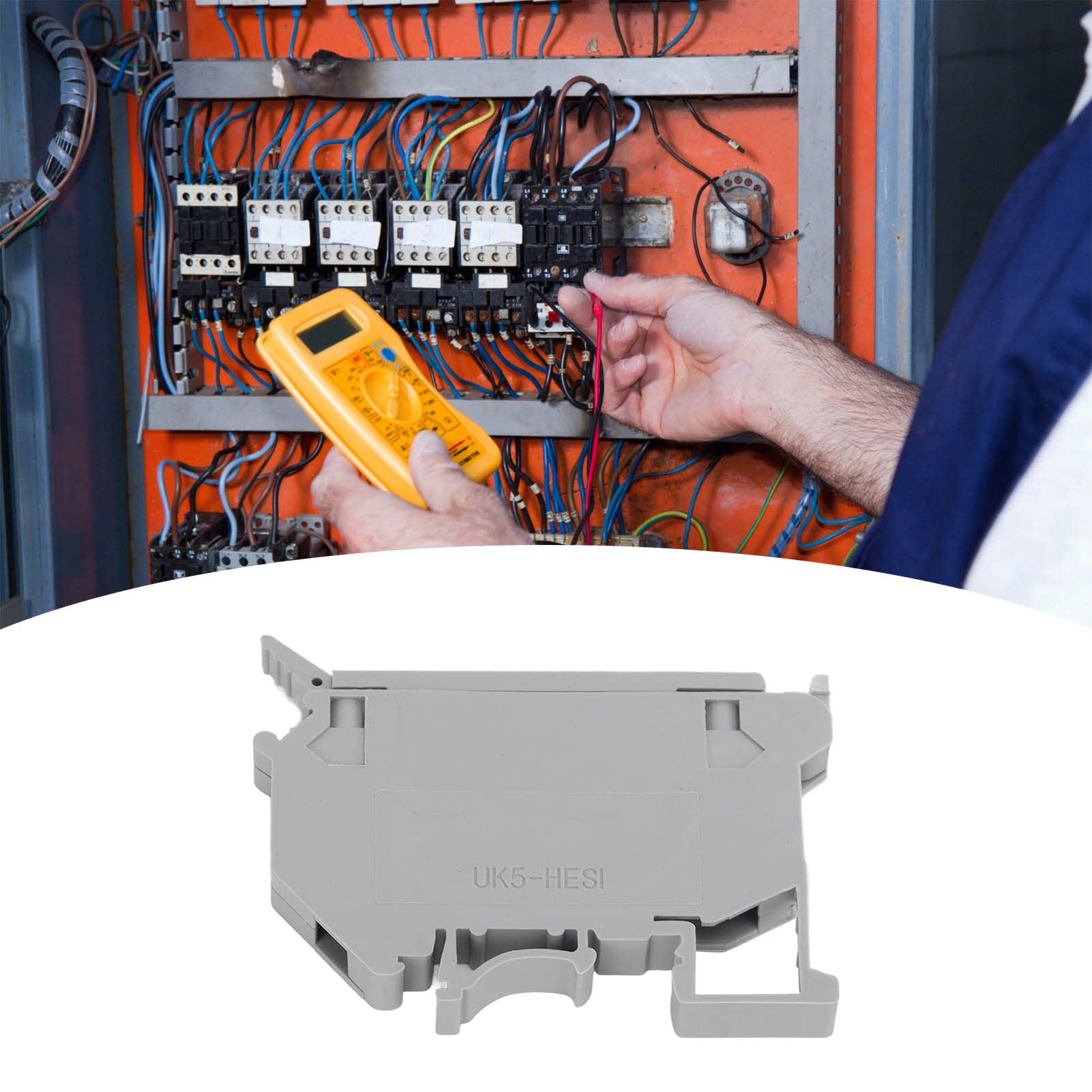 50 Stück Durchgangsklemme 4 mm² 6,3A 800V Hutschiene Reihenklemmen mit Leichter Sicherung, Fammhemmende Erdungsklemmen für Elektrik