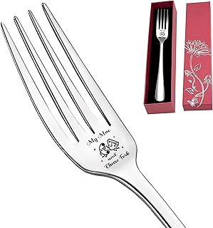 My Mac and Cheese Fork Funny Engraved Stainless Steel Fork, Mac and Cheese Lovers Foodie Gifts,Best for Men Women Friend Kids Birthday Thanksgiving Christmas Valentines Gift