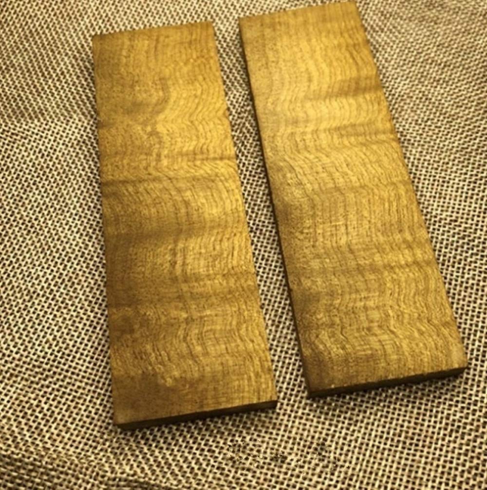 1 Paire de Vague d'eau en Soie Dorée Phoebe Nanmu bois Couteau Poignée Dalles écailles Poignées Matériel pour Couteaux Fabriquant des Lames Vierges (4,72 "x1,57" x0,39 ")
