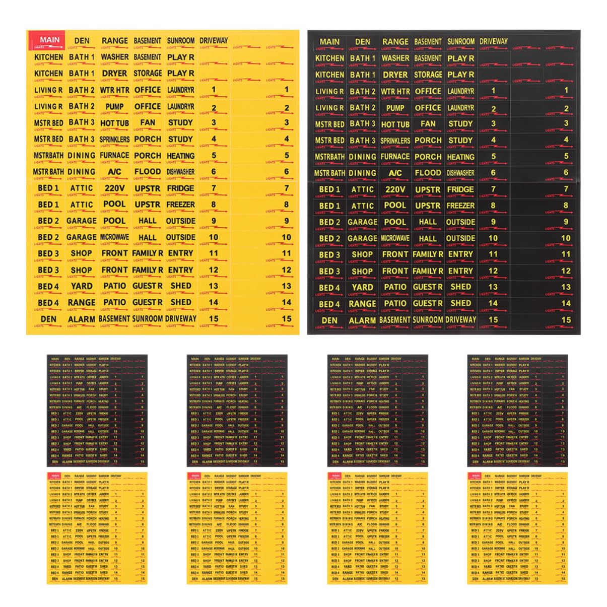 10 Sheets Electrical Box Label Colored Stickers Label Stickers Breaker Panel Labels Circuit Breaker Labels Stickers for School Labels Stickers for House Light Switch Label Paper