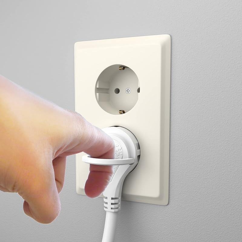 MutecPower 3 méteres lapos csatlakozós hosszabbító kábel, 90° fokos Schuko dugóval, földelt, 250V 16A, IP20 - fehér