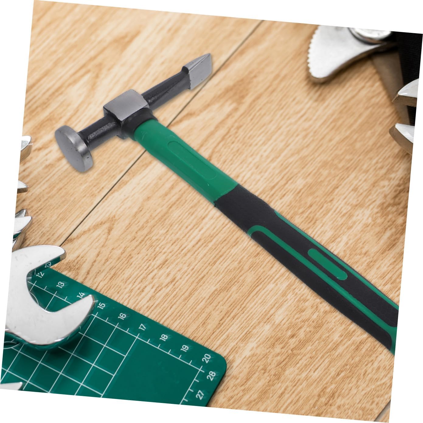 POPETPOP Auto Body Hammer with Plastic Handle Round and Flat Head Body Repair Tool for Automotive Dent Removal