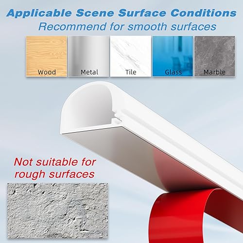 Miniatura 6 de Ocultador de cable de silicona de 39 pulgadas para 1 cable, cubierta de cable autoadhesiva flexible de apertura lateral para cables en TV de montaje