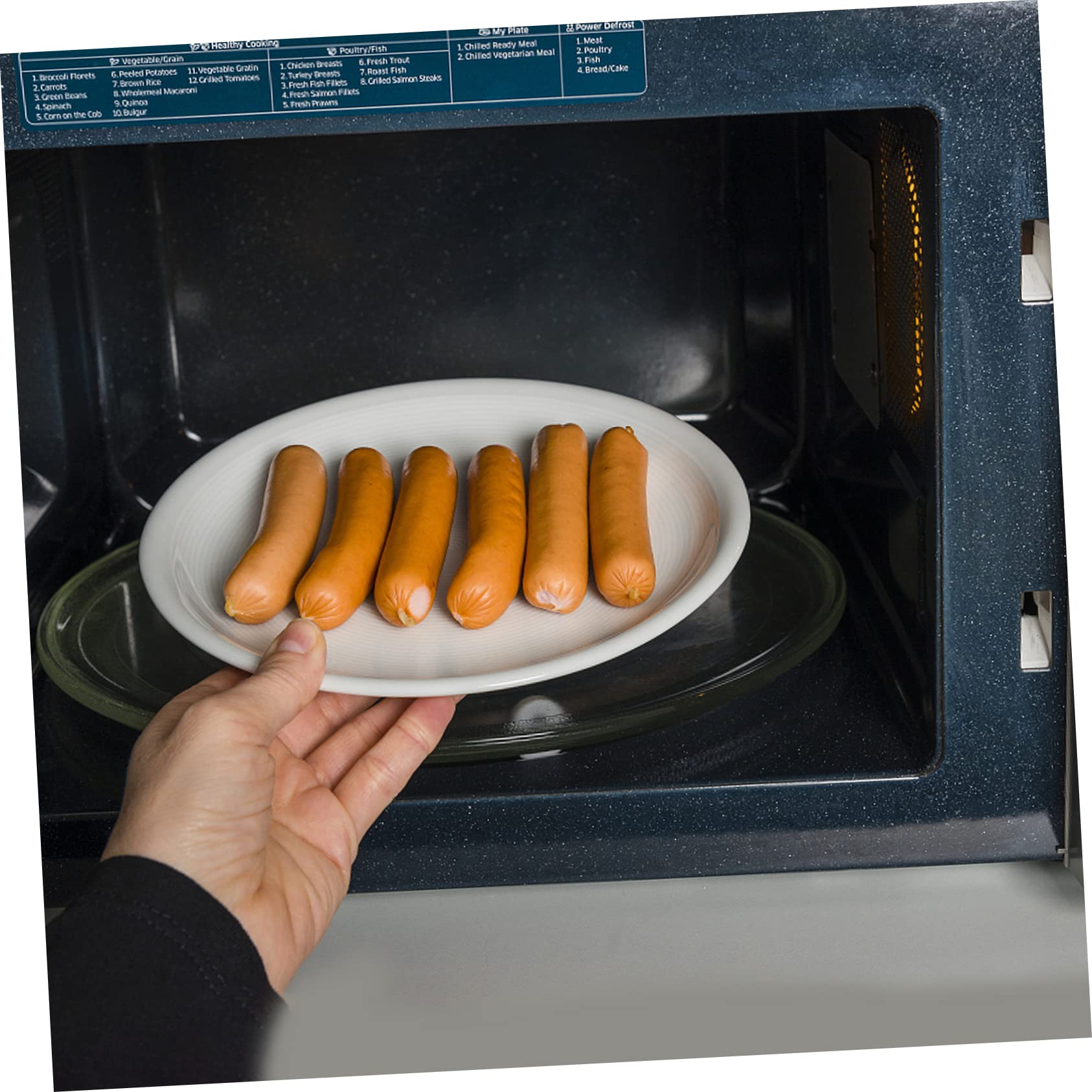 Plato Giratorio de Cristal para Microondas, Bandeja de Vidrio Engrosado y Resistente, Repuesto Blanco para Horno, Cocina Diaria