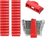 48 organisateurs de clés modulaires pour tiroirs à outils - Support de clés avec étiquettes métriques et SAE, parfait pour le rangement d'outils. Cadeau pour père, frère et petit ami (noir sans aimant).