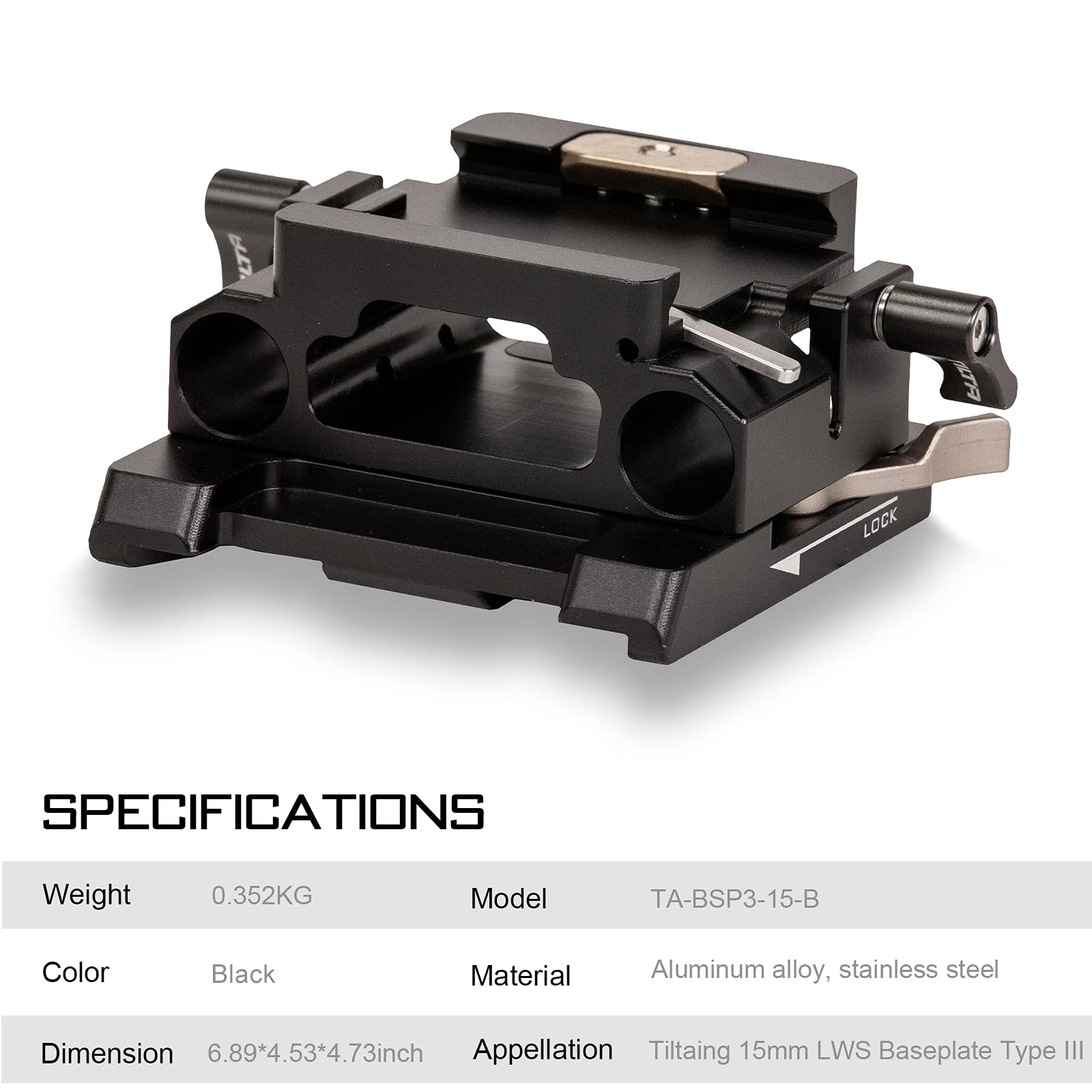 Amazon | TILTA Tiltaing 15mm LWS Baseplate デュアル15mm径