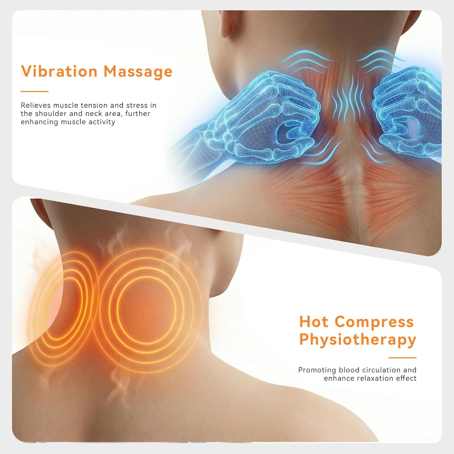 Yunari 3 in 1 Neck Massager Pillow with Heat, 2026 Latest Patented Cervical Neck Hot Compress Pillow for Shoulder Pain, Deep Tissue Pain Relief and Hump Corrector for Men and Women and Teenager, 1PC