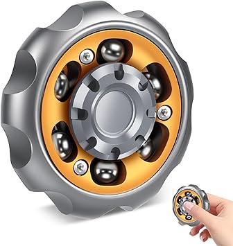 Metal Precision Fidget Spinner - Anxiety Rotator & Restless Fidget Toy, Stress-Relief Tool for Adults & Kids A Grey