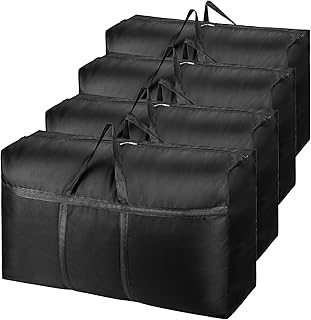 Sponsored You’re seeing this ad based on the product’s relevance to your search query.Learn more about this advertisement Pack of 4 180L Extra Large Heavy Duty Storage Boxes with Lids for Moving Large Clothes Storage Bags Boxes with Zip Handles Strong 600D Oxford Fabric (Black)