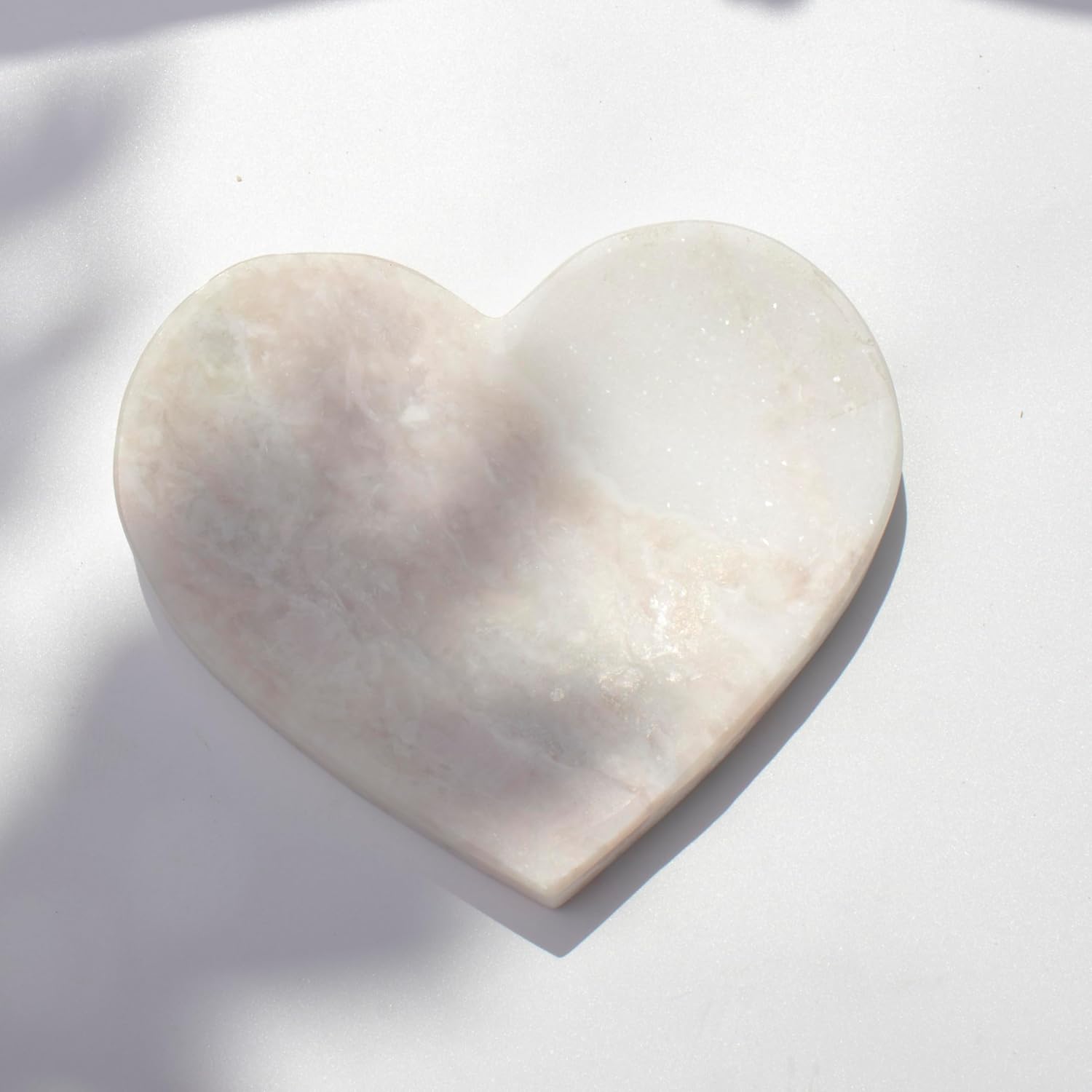 Luxurious Natural Marble Vanity Tray, Heart-Shaped Tray Key Tray for Home Decor, 10" x 7" Marble Storage Trays for Bathroom, Stone Plate Holder for Perfume, Candle and Jewelry