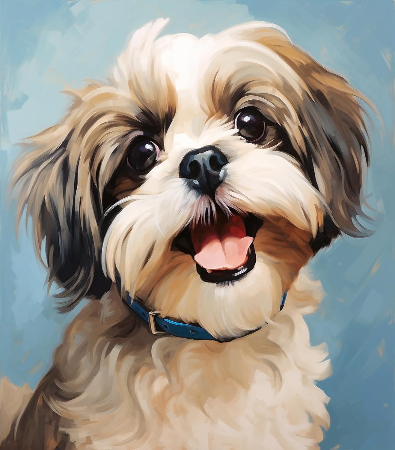 ZMHZMY Adults' Paint by Number Kits,Shih Tzu Dog,Paint by Number Kits on Canvas,DIY Oil Paintings for Kids Beginners Arts and Crafts,40x50cm No Frame