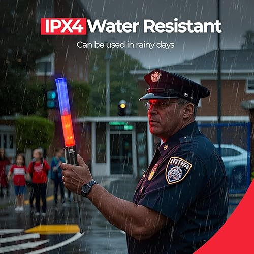 Miniatura 3 de RoadHero Varita de tráfico de 16 pulgadas, paquete de 2 luces de control de tráfico aéreo con 3 modos intermitentes, varitas de señal de seguridad
