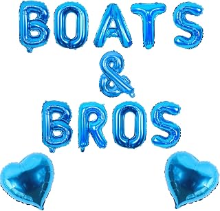 Boats Bachelorette Party Decoration Boats and Bros Party Decor Balloon Banner Blue Nautical Anchor Sailor Cruise Theme Bridal Shower Balloon for Nautical Bridal Shower Wedding Engagement