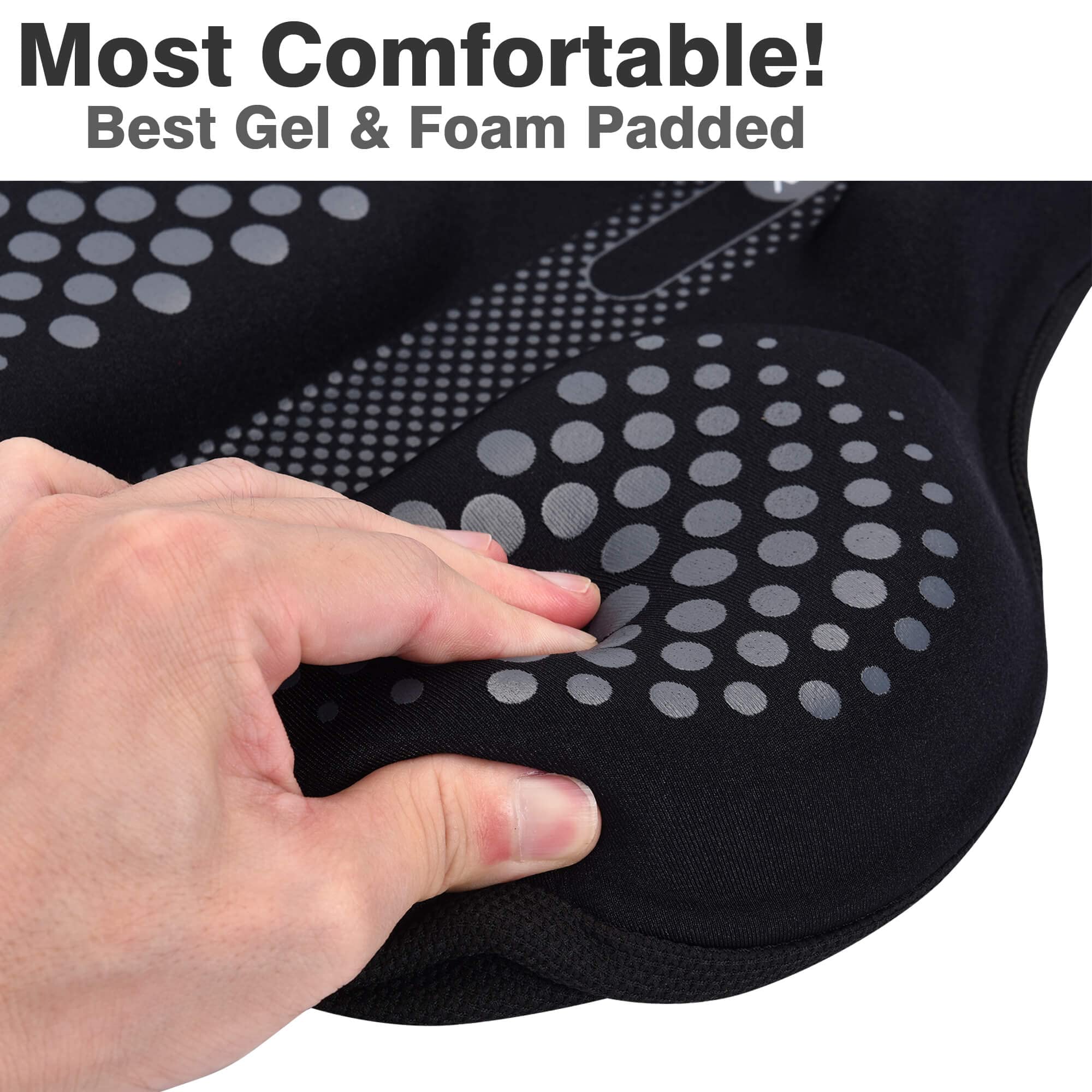 Bequemer Fahrradsitzbezug – DAWAY C6F großes, breites Gel und Schaumstoff gepolstertes Fahrradsitzkissen für Damen und Herren, Komfort, für Peloton, Mountain- und Cruiser-Fahrradsattel, weich