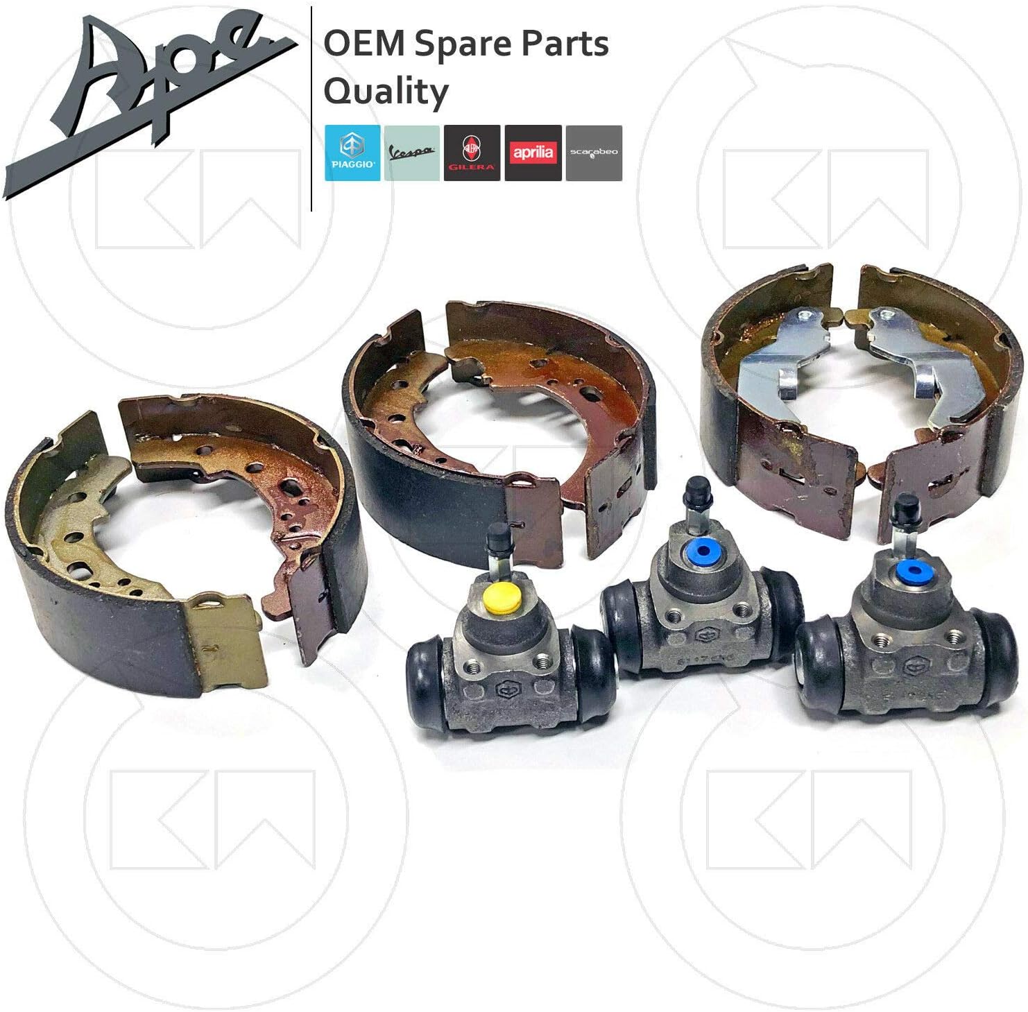 Kit Freni Completo Posteriore Originale Piaggio Per Ape 50 - Con 2 Cilindretti E Ganasce - Foto 12