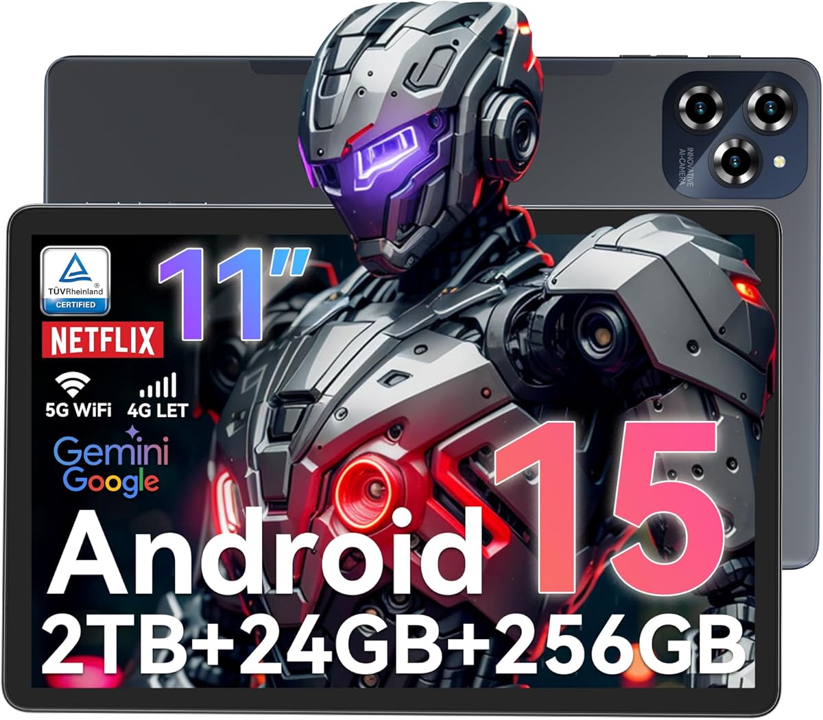 Amazon.com : Tablet Android 15 Tablet-11 Inch FHD Display, 24GB RAM 256GB ROM /2TB TF, T615 Octa-Core AI Tablets, 8000mAh/18W Fast Charge, 5G WiFi & 16MP Camera, TÜV Certified Netflix HD for Streaming/Gaming : Electronics