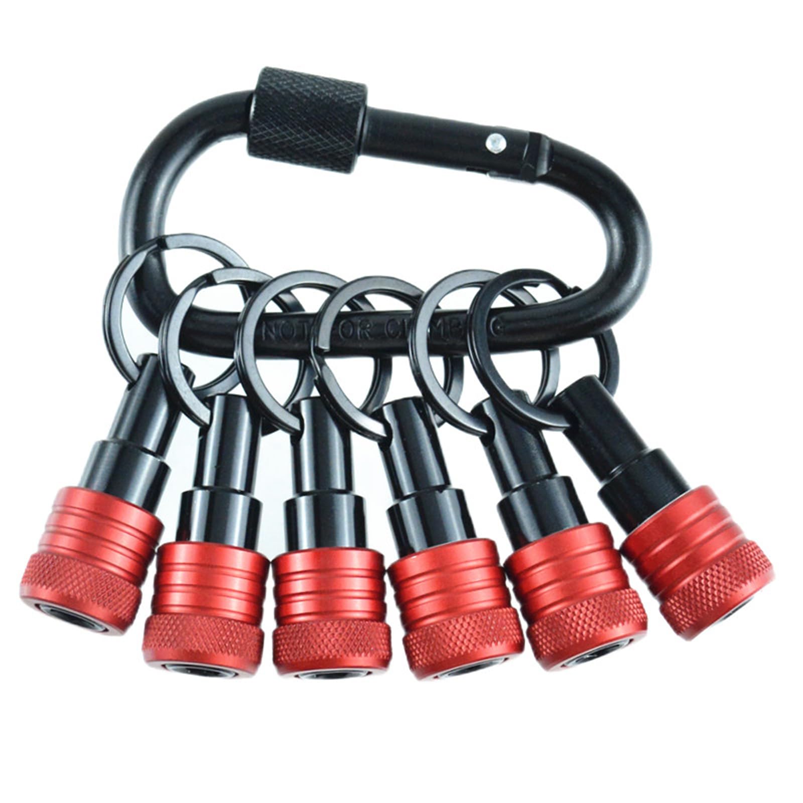 YIBOZI Drill Bit Holder,6Pcs Bit Holder Key Chain 1/4inch Portable Drill Holder Carabiner Hook Hexagon Shank Bit Holsters Quick Changing Bit Hol