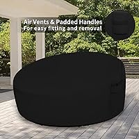 Vista 5 de Easy-Going Funda para día de patio resistente de 600D para exteriores, redonda de 75 pulgadas, con resistencia a rayos UV, funda para sofá de patio