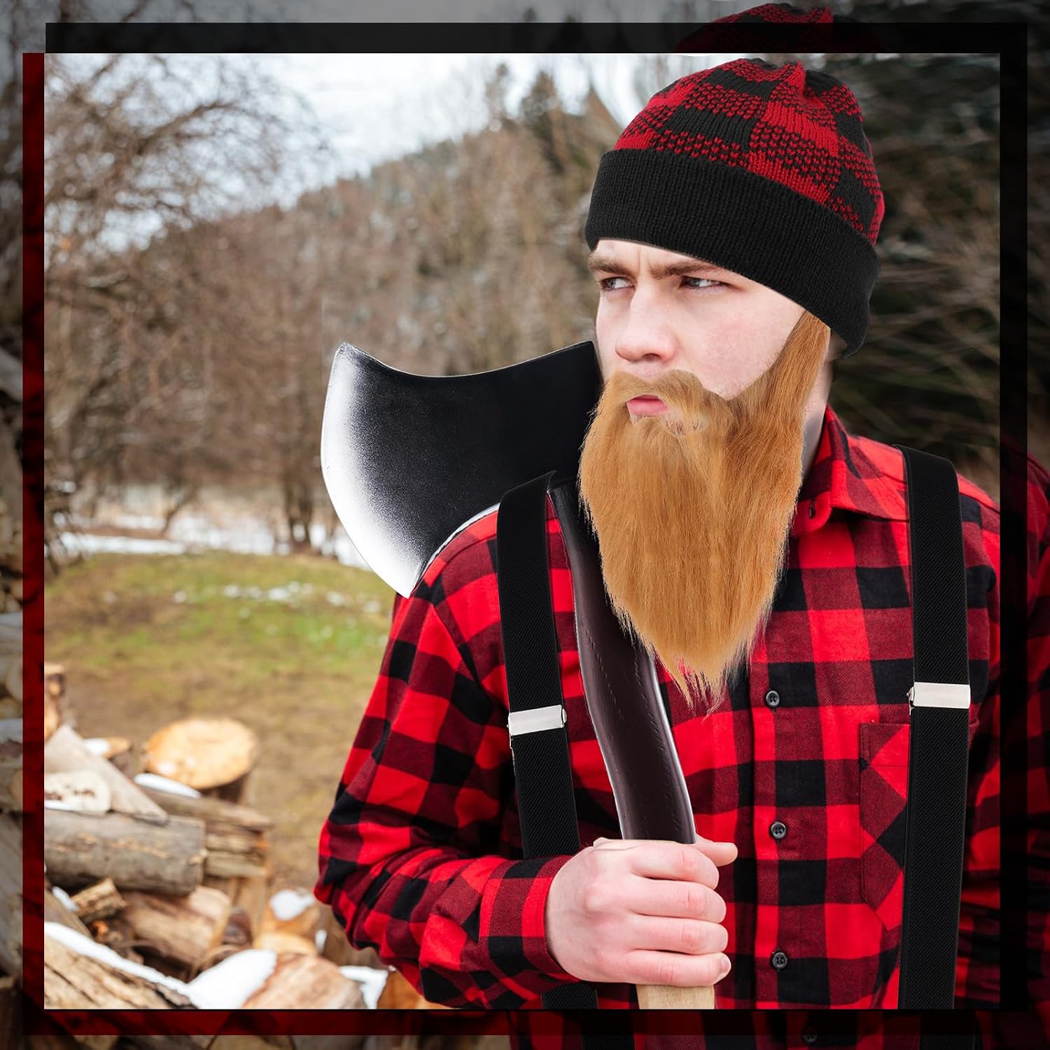 Libima 5 Pcs Lumberjack Costume Set Halloween Costume Party