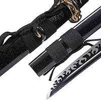 Vista 4 de Espada Katana real afilada: las espadas samuráis japonesas son un regalo único para hombres. La hoja de espada de acero de alto carbono de espiga