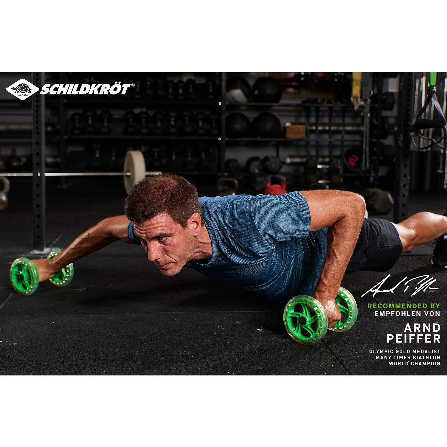 Schildkröt Set Dual Roller, 2 Roues Abdominales, Nouvelle Version avec Roulement à Boules, Entraîneur Abdominal