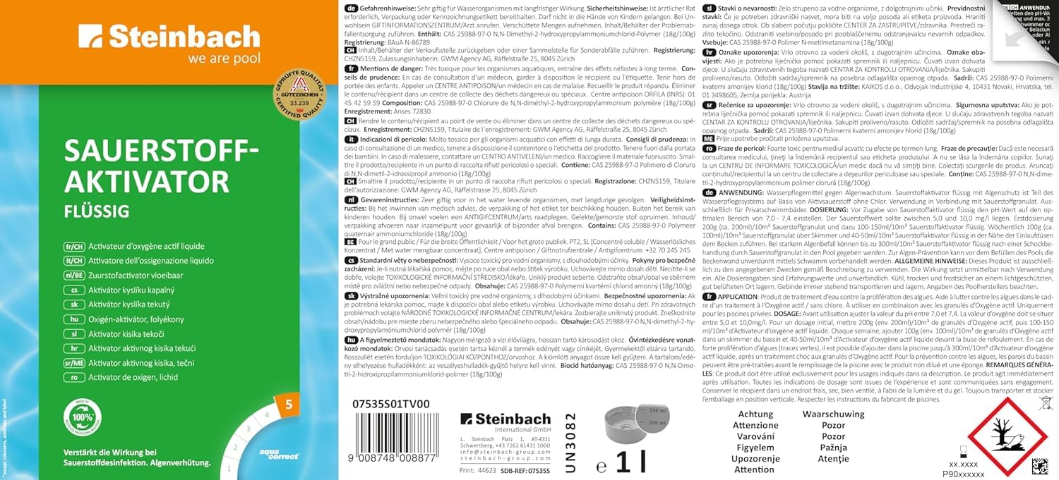 STEINBACH | Aktivsauerstoff Starter Set I Starterset für Einsteiger I Sauerstoffgranulat & Sauerstoffaktivator | Pool-Zubehör-Set für Anfänger | ideale Alternative von Chlor