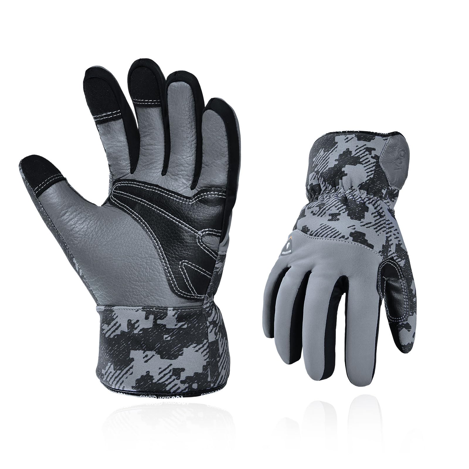 Vgo... 1Paar Winter-Arbeitshandschuhe aus Rindsleder, wasserdicht, Sicherheitshandschuhe für kalte Lagerung oder Gefrierschrank, w/3M Thinsulate Lining 0℃/32°F (CA9790FLWP)