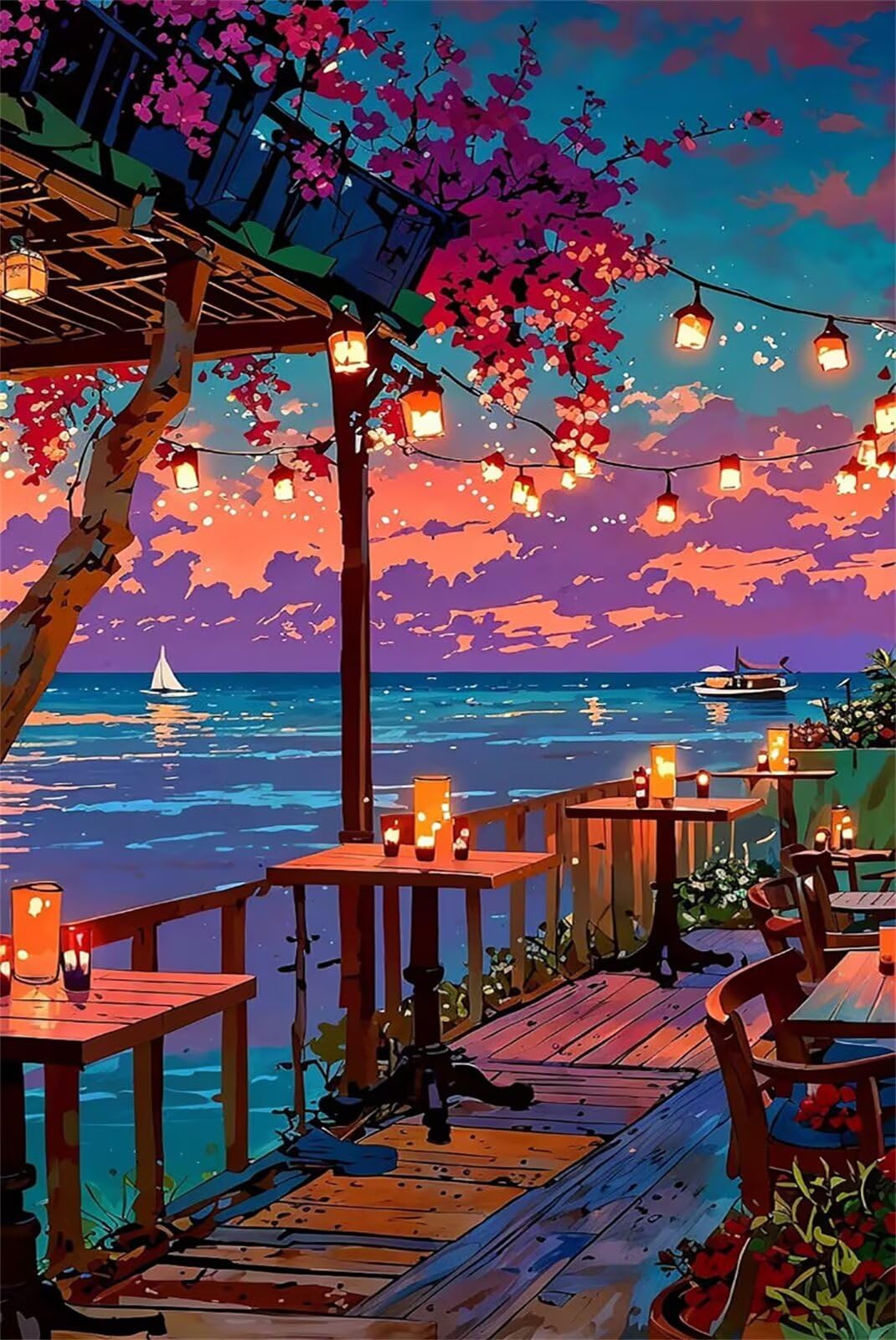Puzzle para Adultos 1500 Piezas, Paisaje Costero, con Póster, Piezas de Encaje, Letras en la Parte Posterior, Decoración de Pared, Regalo para Adultos (87x57cm)
