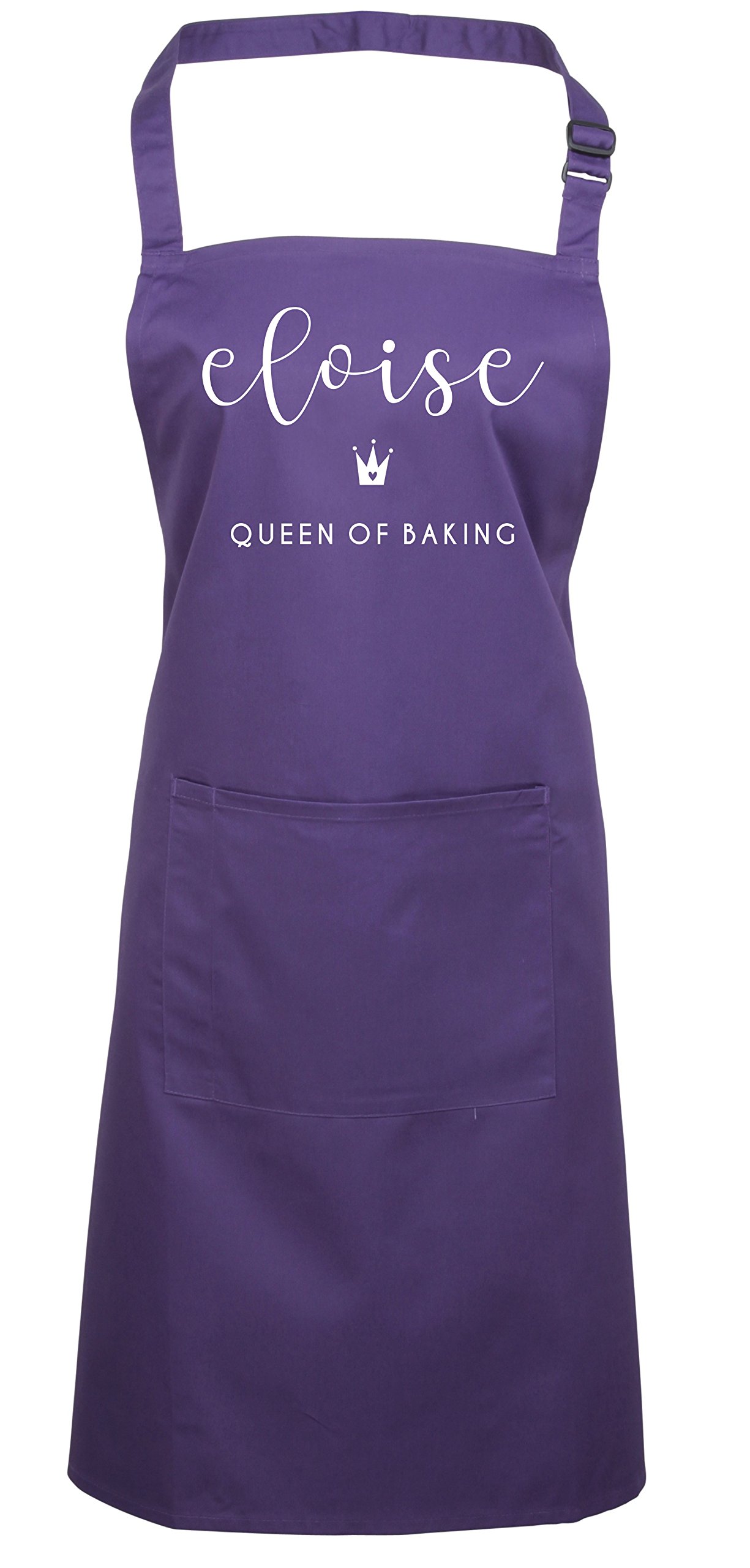 Edward Sinclair Purple Apron Personalised Queen of Baking Design 2 with White Print