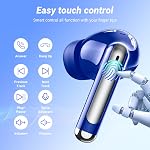 Wireless Earbuds, Bluetooth 5.4 Headphones, 50H Playback Deep Bass Stereo Ear Buds with LED Power Display Charging Case, IPX7 Waterproof in-Ear Earbuds for Smart Phone Laptop Computer Sports Blue