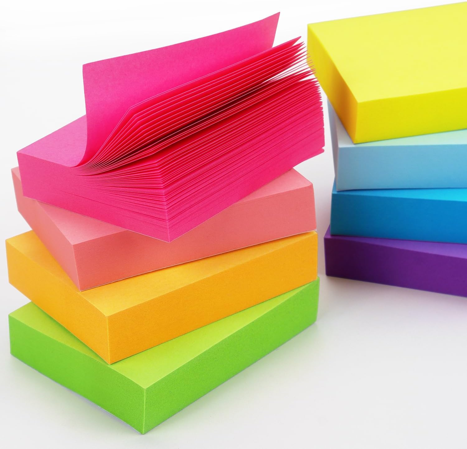 Sticky Notes 1.5x2 inch Bright Colors Self-Stick Pads 8 Pads/Pack 100 Sheets/Pad Total 800 Sheets