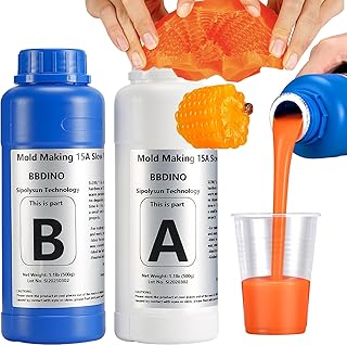 Silicone Mold Making Kit, Mold Making Silicone Rubber N.W 2.2 lb, Platinum Liquid Silicone for Mold Making, Ideal for Resin/Soap/Wax/Chocolate Molds Casting Silicone Molds DIY