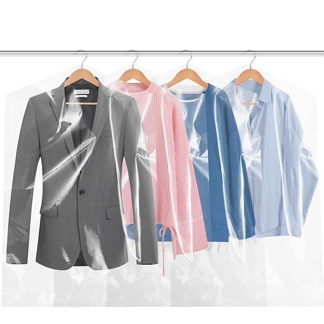 90 PCS Dry Cleaner Bags Plastic Clear 35 4 Inches Garment Bags for Hanging Clothes Plastic Garment Bags