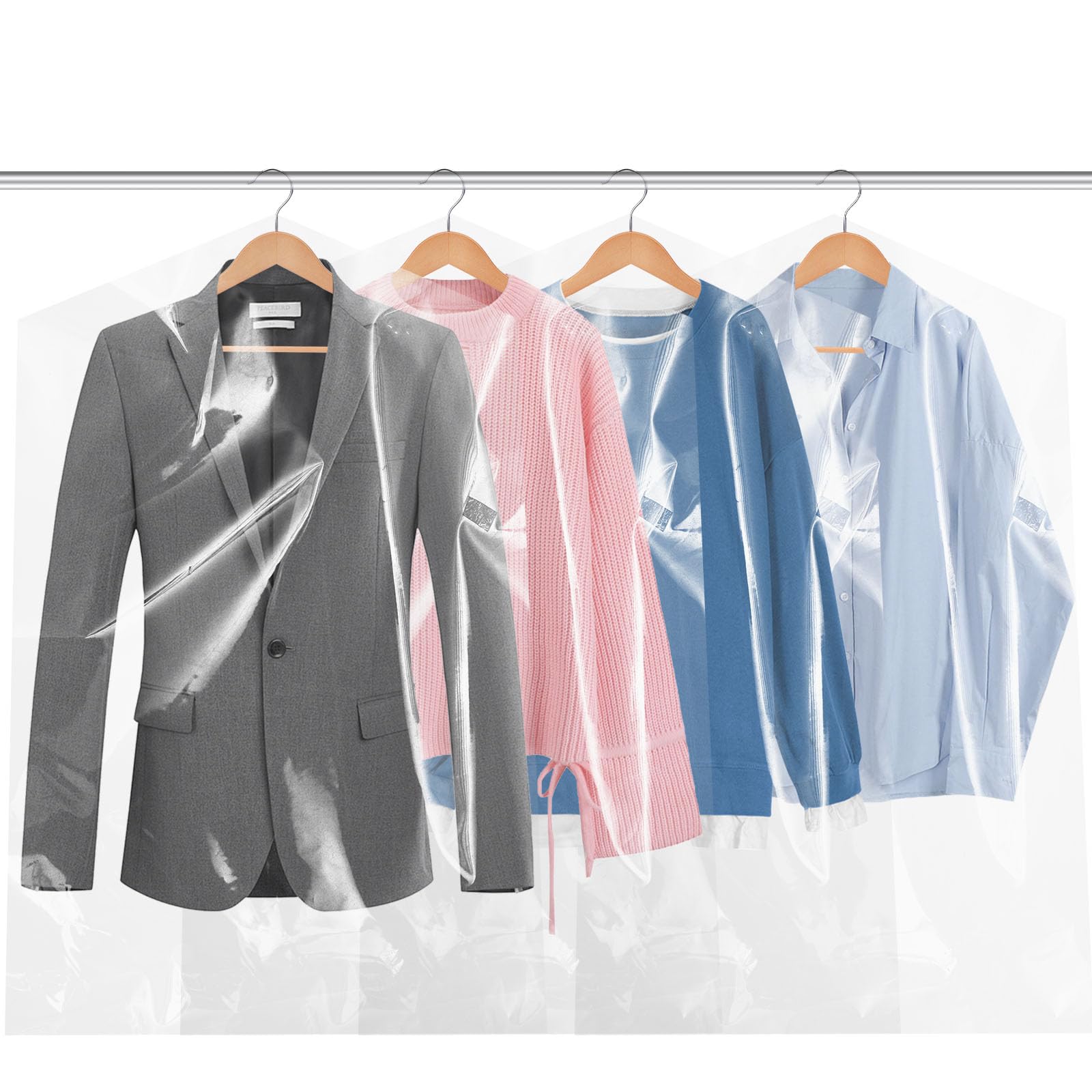 90 PCS Dry Cleaner Bags Plastic Clear 35 4 Inches Garment Bags for Hanging Clothes Plastic Garment Bags