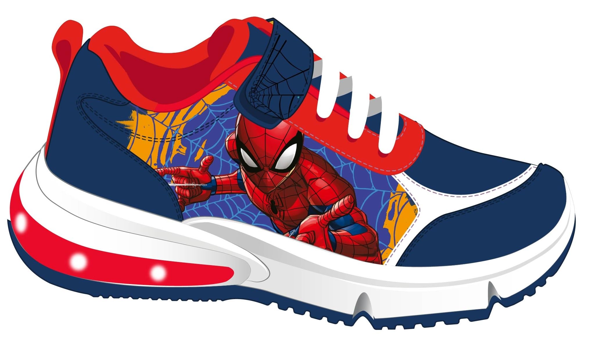 Scarpe Sneakers per Bambini Spider-Man Suola Luminosa, Luce Rossa,Varie Taglie 14309 (nerom Rosso, Sistema Taglie Calzature EU, Bambino Piccolo (2-5 Anni), Numero, Media, 28)