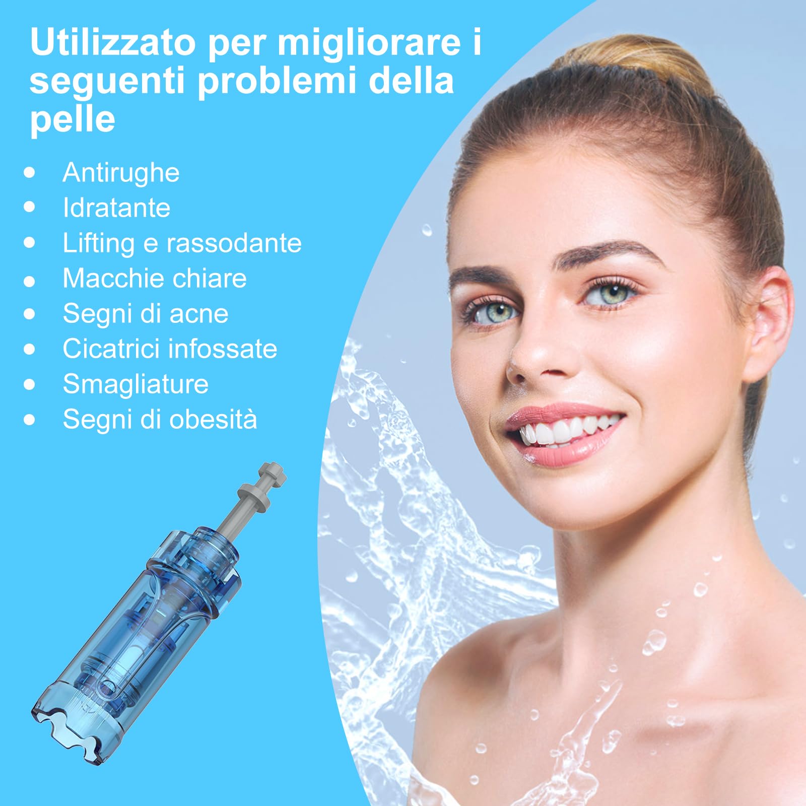 25 Pezzi 12 Pins Cartucce dr pen m8s dermapen Microneedling Pen, progettate per la Dr. Pen Ultima M8S A8S A9, utilizzata per cicatrici da acne, cicatrici approfondite e smagliature