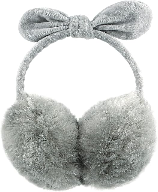 POXIMI Women Winter Earmuffs Girl Ski Adjustable Ear Covers for Cute Bow Ear Warmer Outdoor Earmuff Fleece Lining