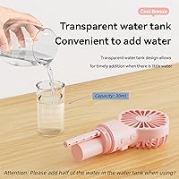 Vista 9 de 3 Pack Misting Fan Portable - Handheld Mini Rechargeable with 4 Speeds & Water Mist - Ideal for Travel, Camping, Outdoor, Home, Office