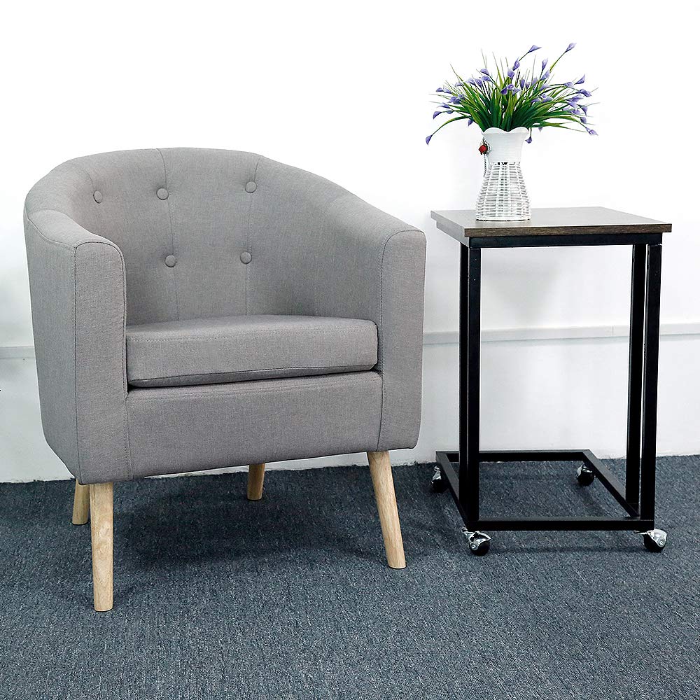 Generico Sgabello Skandinavische Sessel für Esszimmer/Wohnzimmer/Büro/Empfang/Café Leinensofa 79x64x50cm (Grau 79x64x50cm)