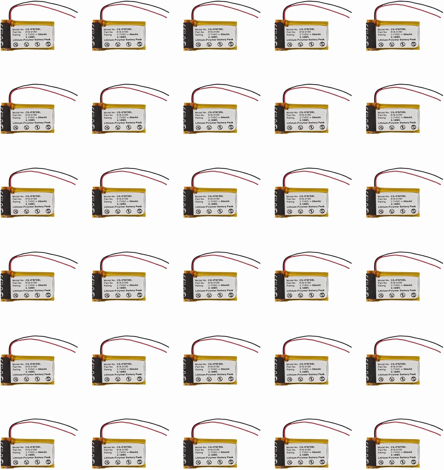 (30 Pack) XSP Battery for Apple iPod Shuffle 4th, iPod Shuffle 5th, iPod Shuffle 5th Generation PN 616-0150, 616-0548