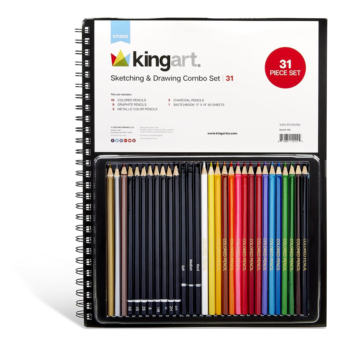 Amazon.com: KINGART Drawing & Sketching ART PENCIL SET with Sketch