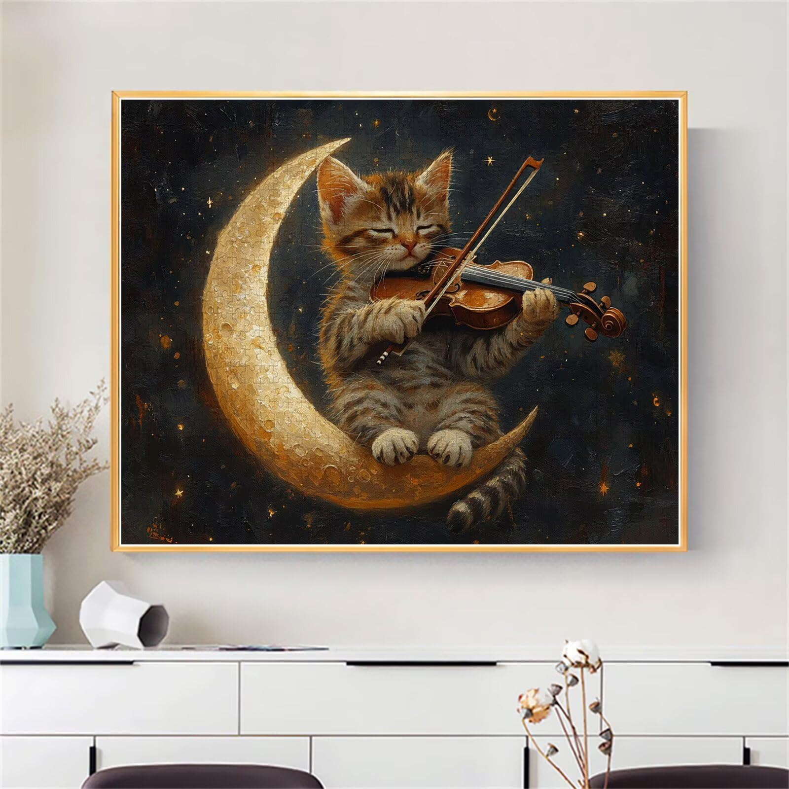 Puzzle Erwachsene 2000 Teile Katze Mond Educa Jigsaw für Kinder ab 8 Jahren Mädchen Jungen, Erwachsene Impossible Klassische Puzzles Schwer, Anspruchsvoll Spielspaß, Als Familienspiel 70x99cm t-704